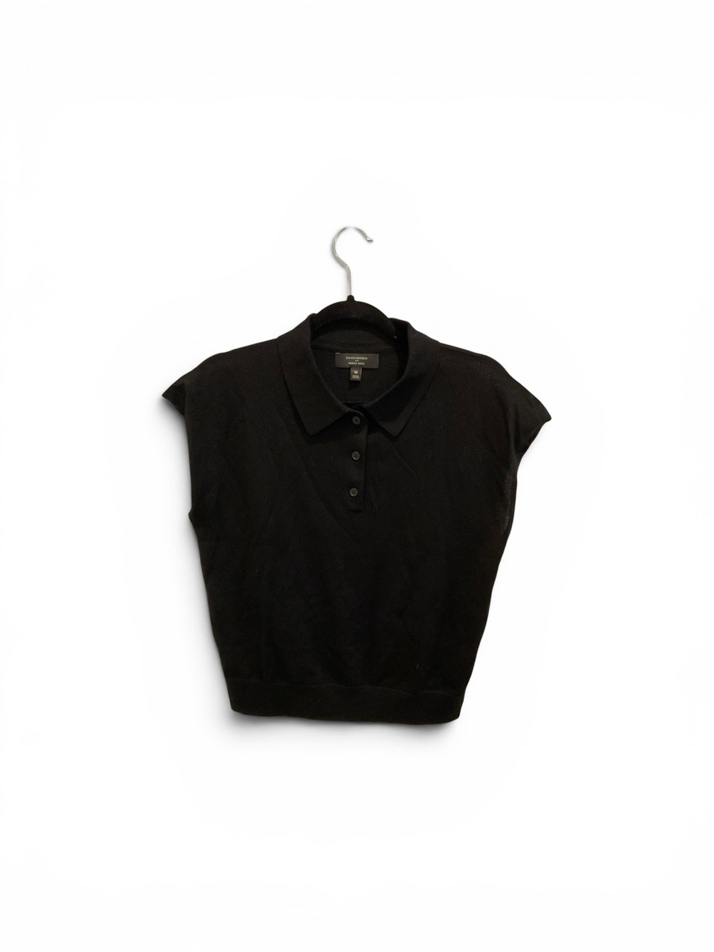 Banana Republic Factory Black Sleeveless Polo Sweater